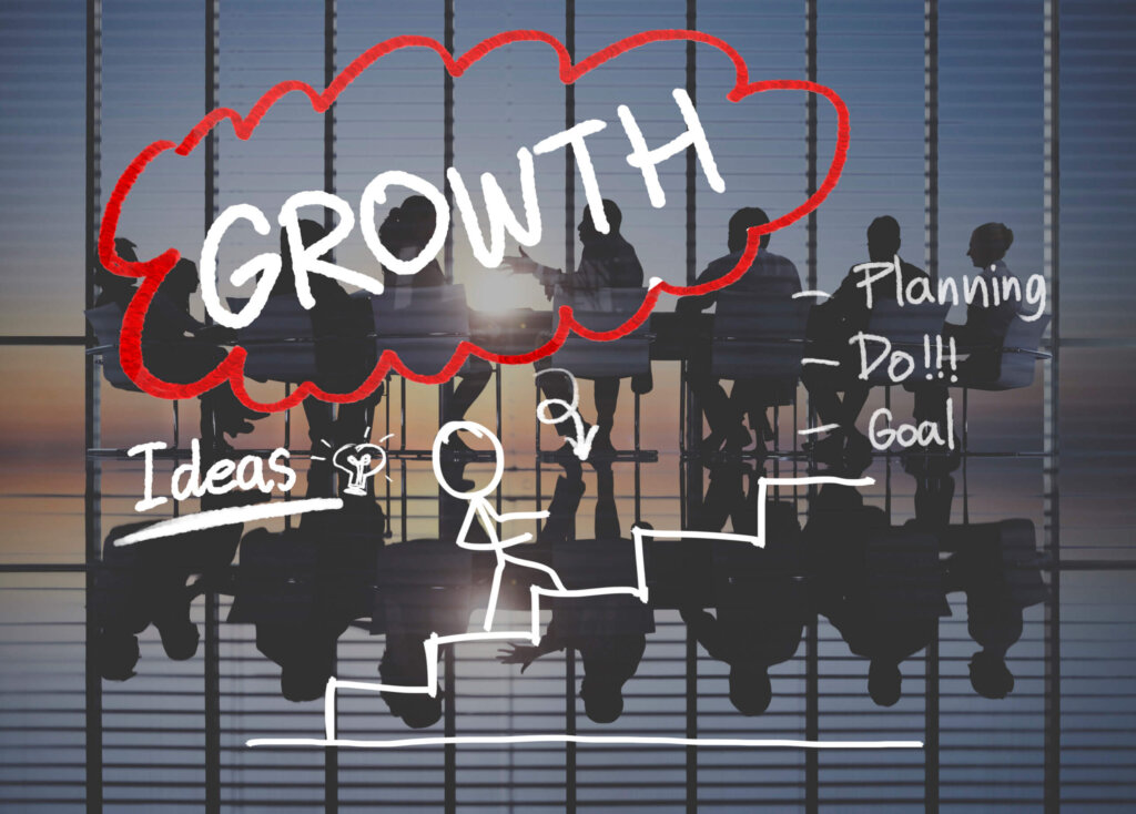 Growth Strategy Management Mission Success Concept