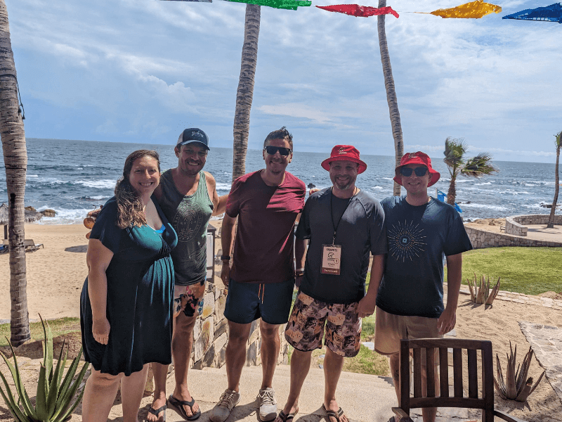 CaboPress attendees in front of the beach