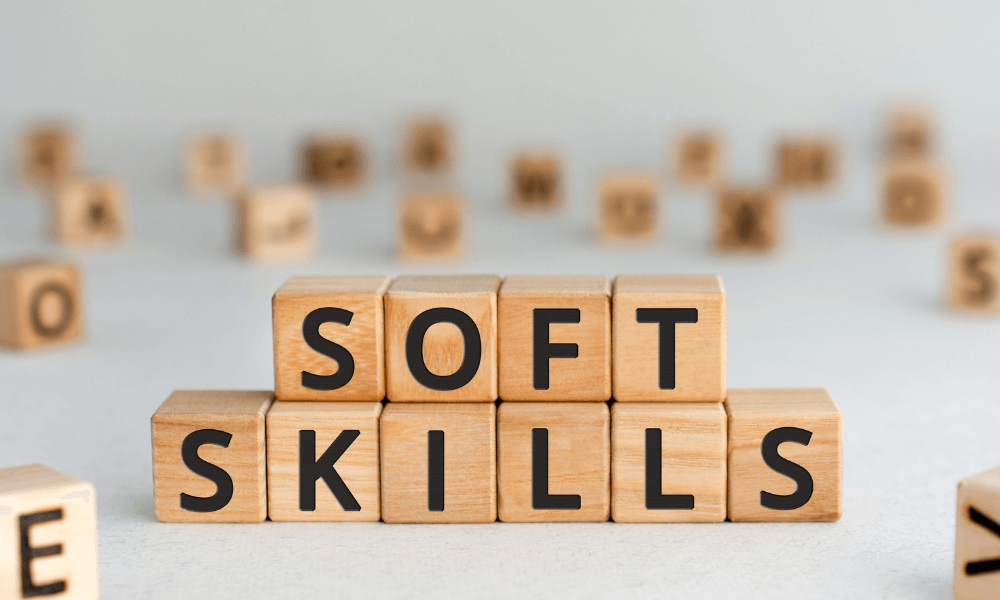 Blocks stacked up that say 'soft skills'