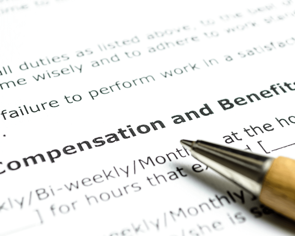 a form displaying employee compensation and benefits