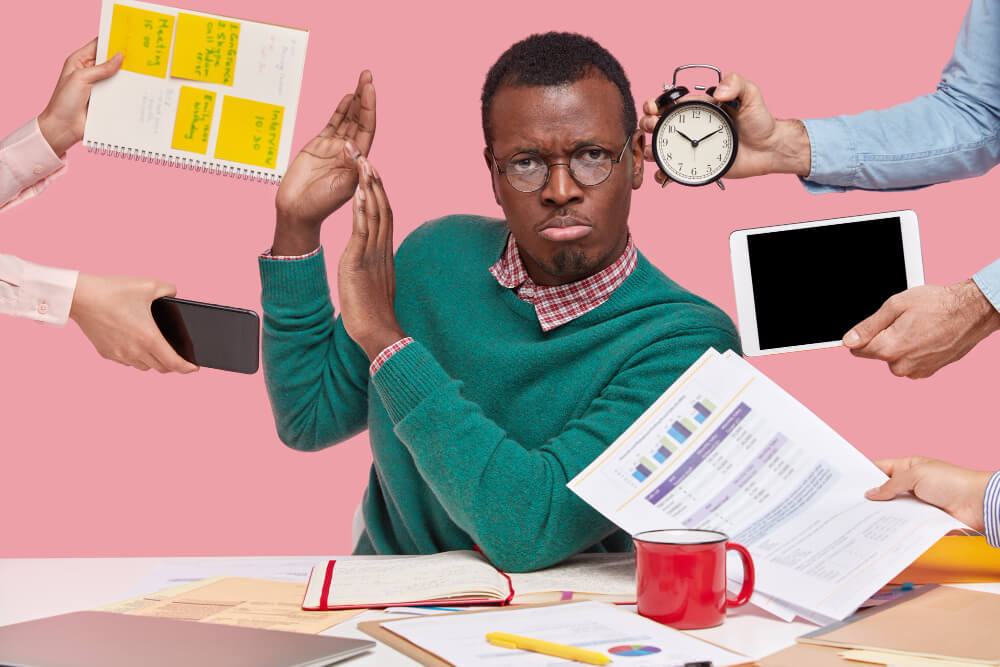 a man refusing more workload for work efficiency in order to focus on core competency