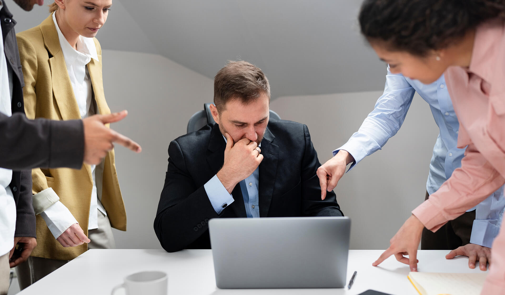 Overloaded Team Team of professionals overwhelmed with excessive tasks and deadlines