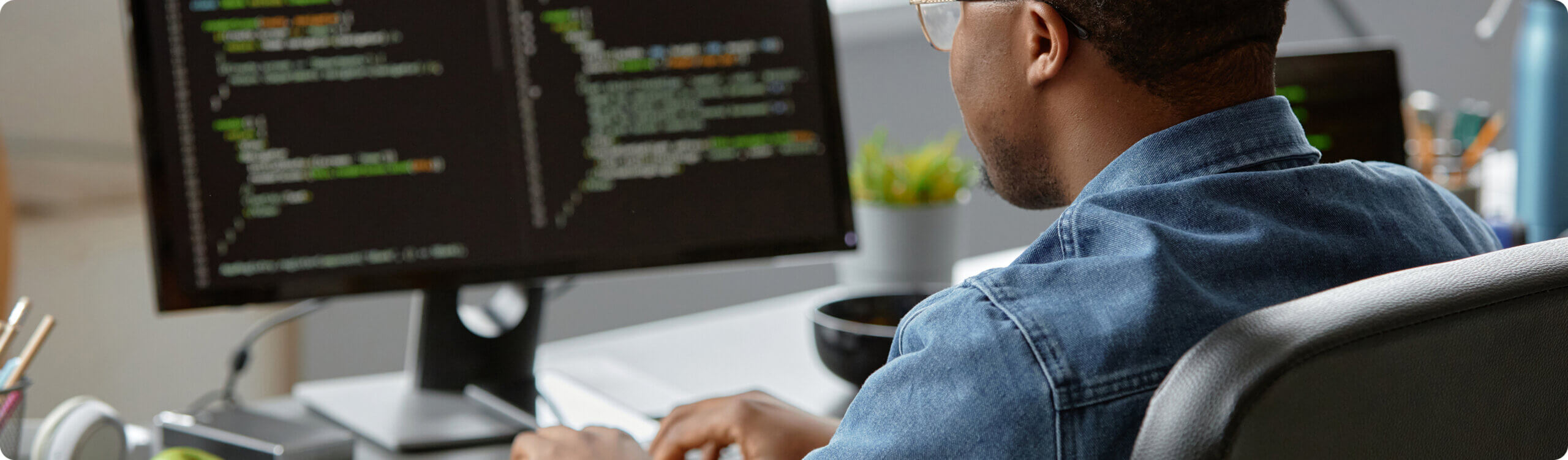 Close-up of wordpress developer working together on a website design task